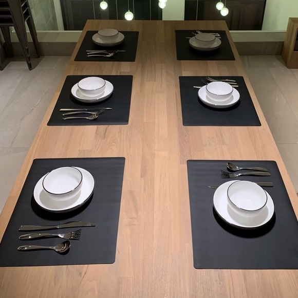 🆕Leather placemats - set of 4 black - Picture 6 of 8